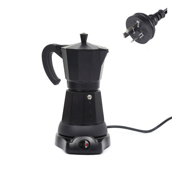 300ML Aluminium Electric Moka Pot – Black