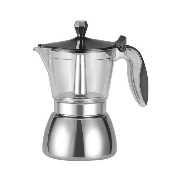 Transparent Top Moka Pot with Stainless Steel Base 380ML