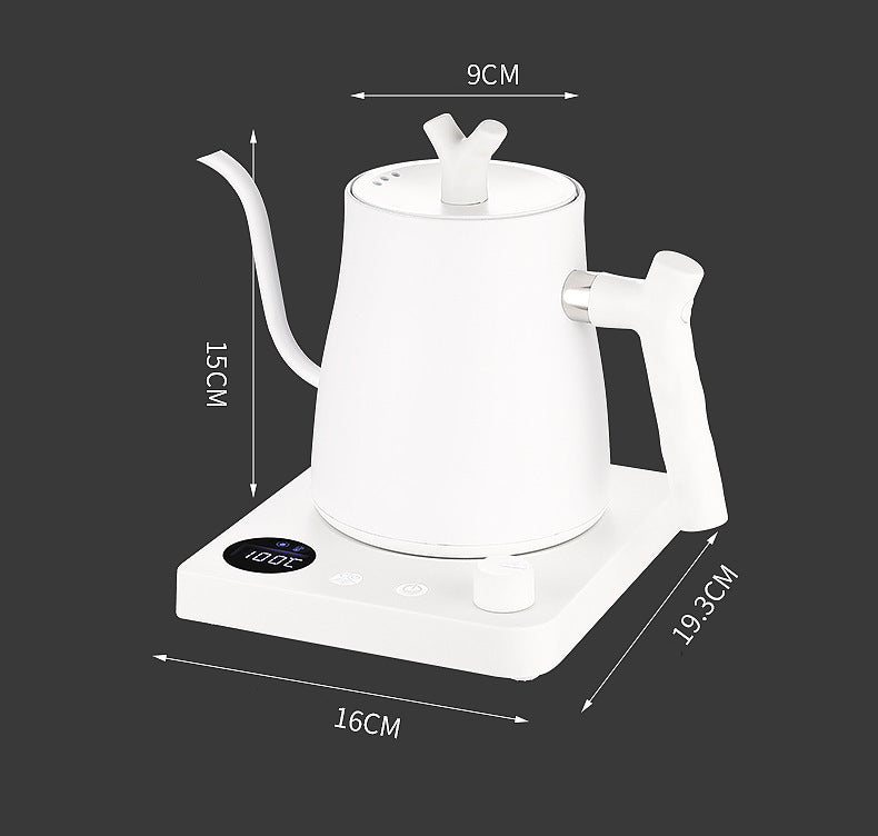 Electric Gooseneck Kettle with Knob Button Temperature Control White 1L