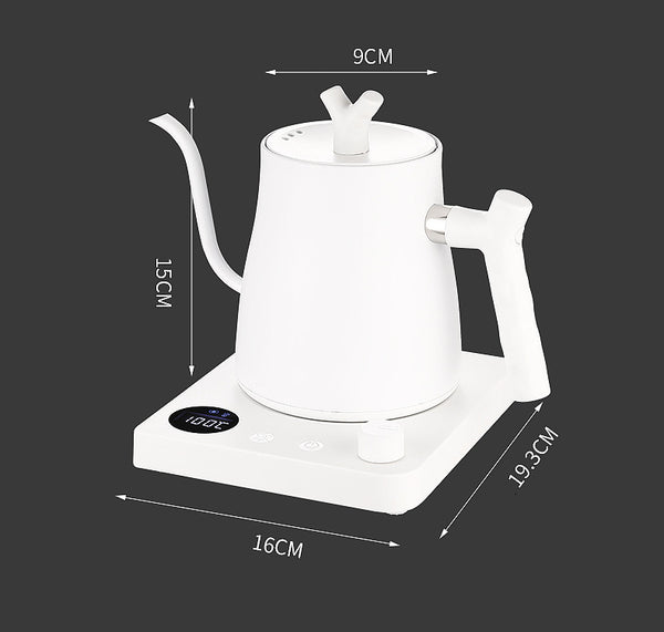 Electric Gooseneck Kettle with Knob Button Temperature Control White 1L