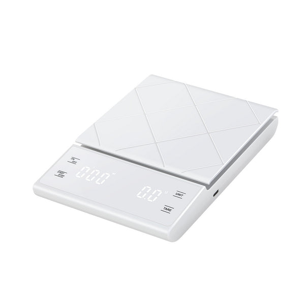 Barista Coffee Scale Digital Kitchen Scale with Timer 5KG/0.1G White