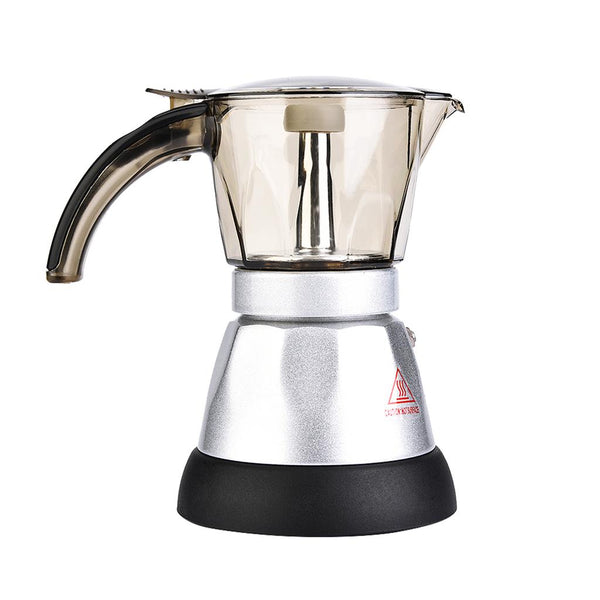 300ML Aluminium Electric Moka Pot with Transparent Container